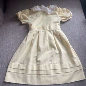 Size 5 Florence Eiseman Dress Yellow With Dot Collar Detailing
